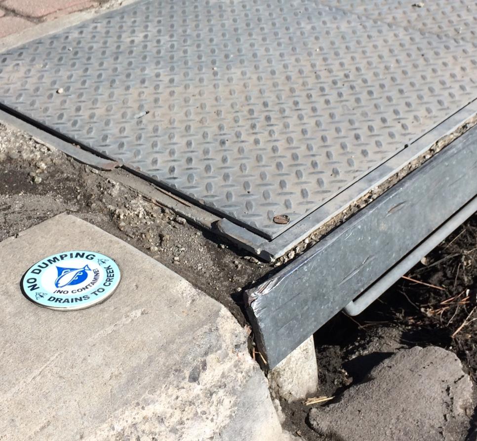 Close-up View of a Town of Truckee Stormdrain Marker 1