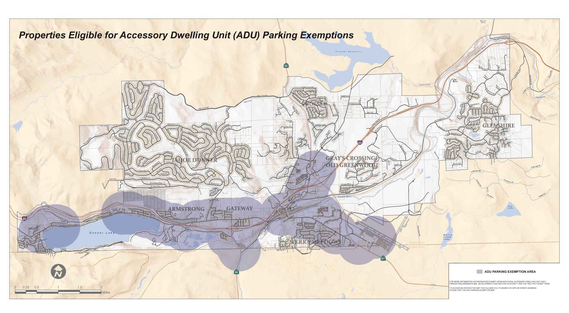 Accessory Dwelling Unit Parking Exemption Map