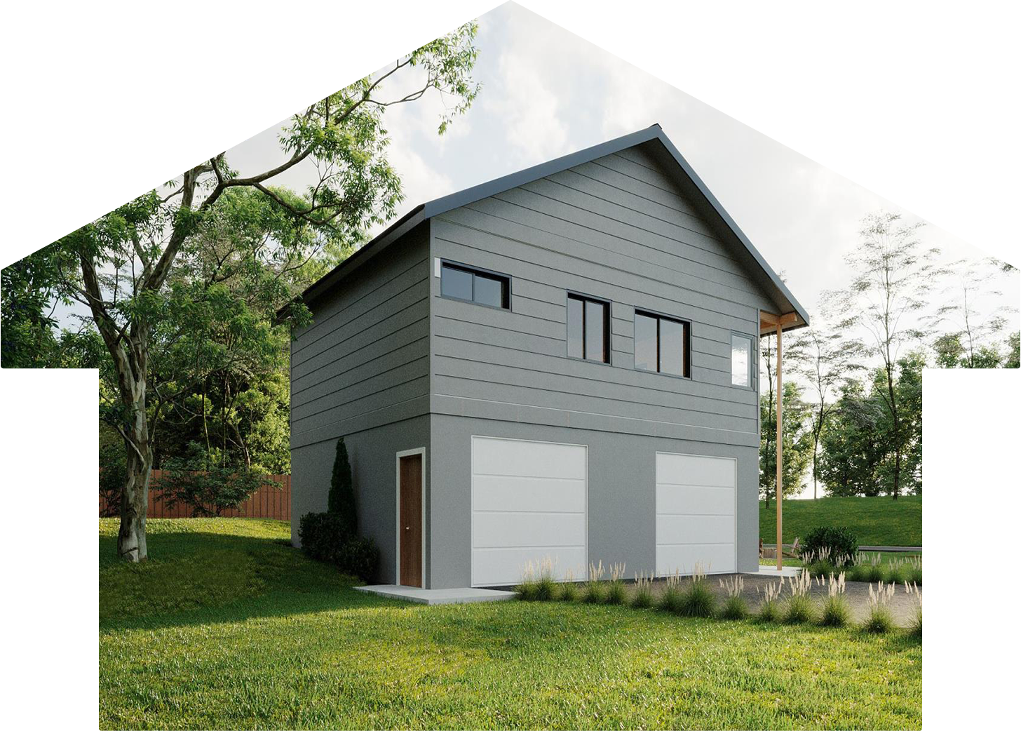 Gray apartment above a garage