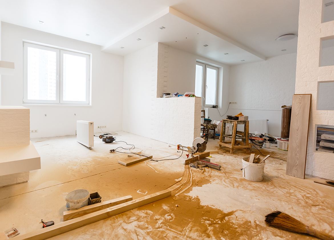Remodeling project indoors