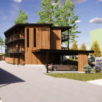 Side profile of the Edmunds Loft housing project rendering. 